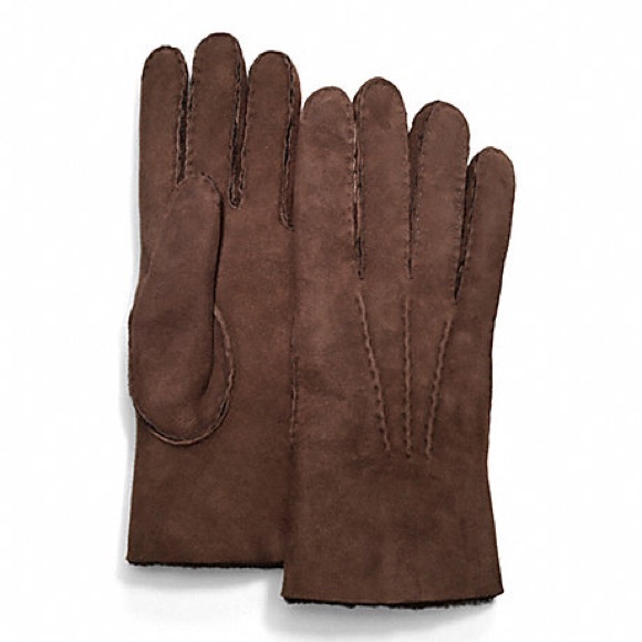 mens coach leather gloves